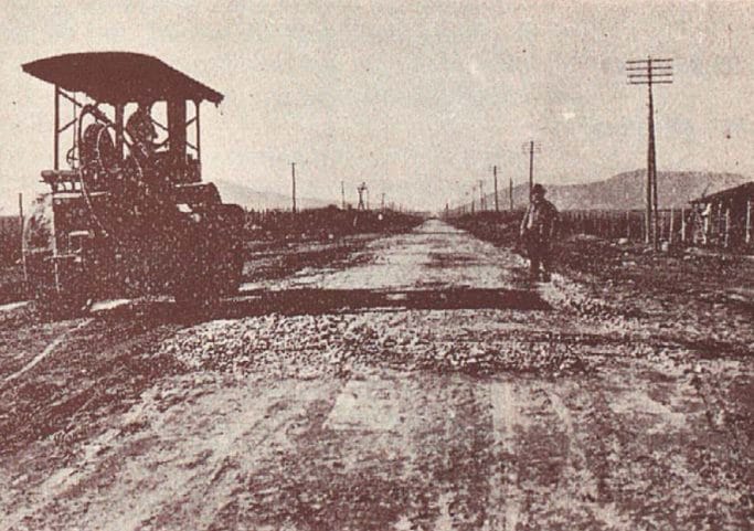 Camino a la Cuesta Lo Prado, julio 1927.