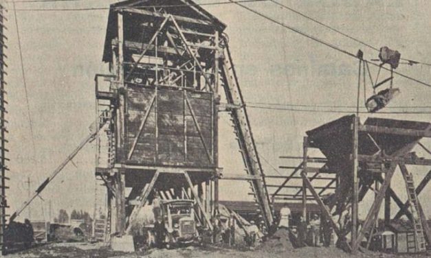 Planta de chancado y arena, abril 1928.