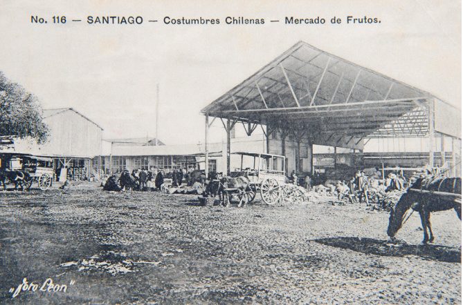 Mercado de Frutos, Santiago, 1910.